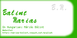 balint marias business card